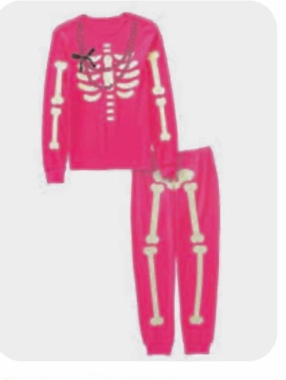 Gymboree Skeleton Pajama Set Girls Medium Pink & White